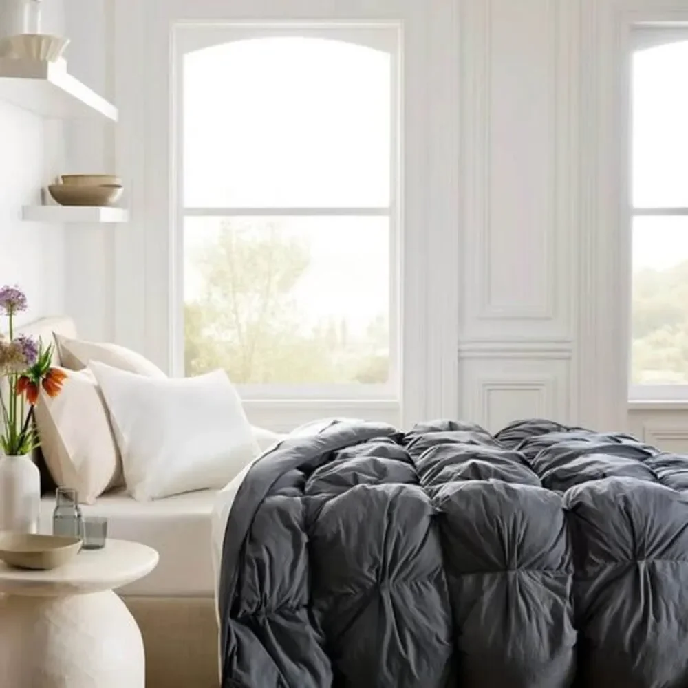 Quince Full | Queen Cotton Pintuck Comforter Nightfall NEW Organic Cotton NEW